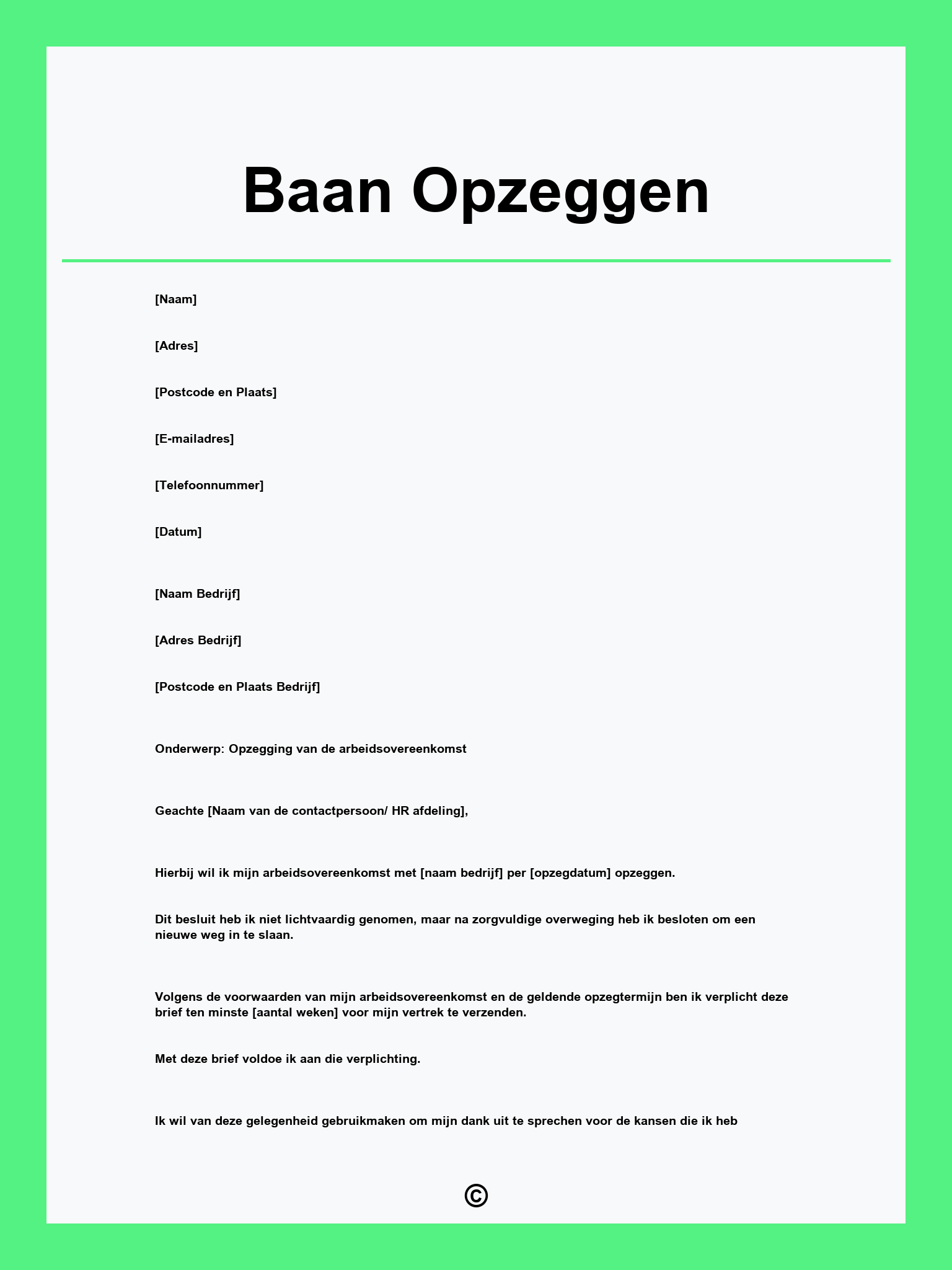 Baan Opzeggen